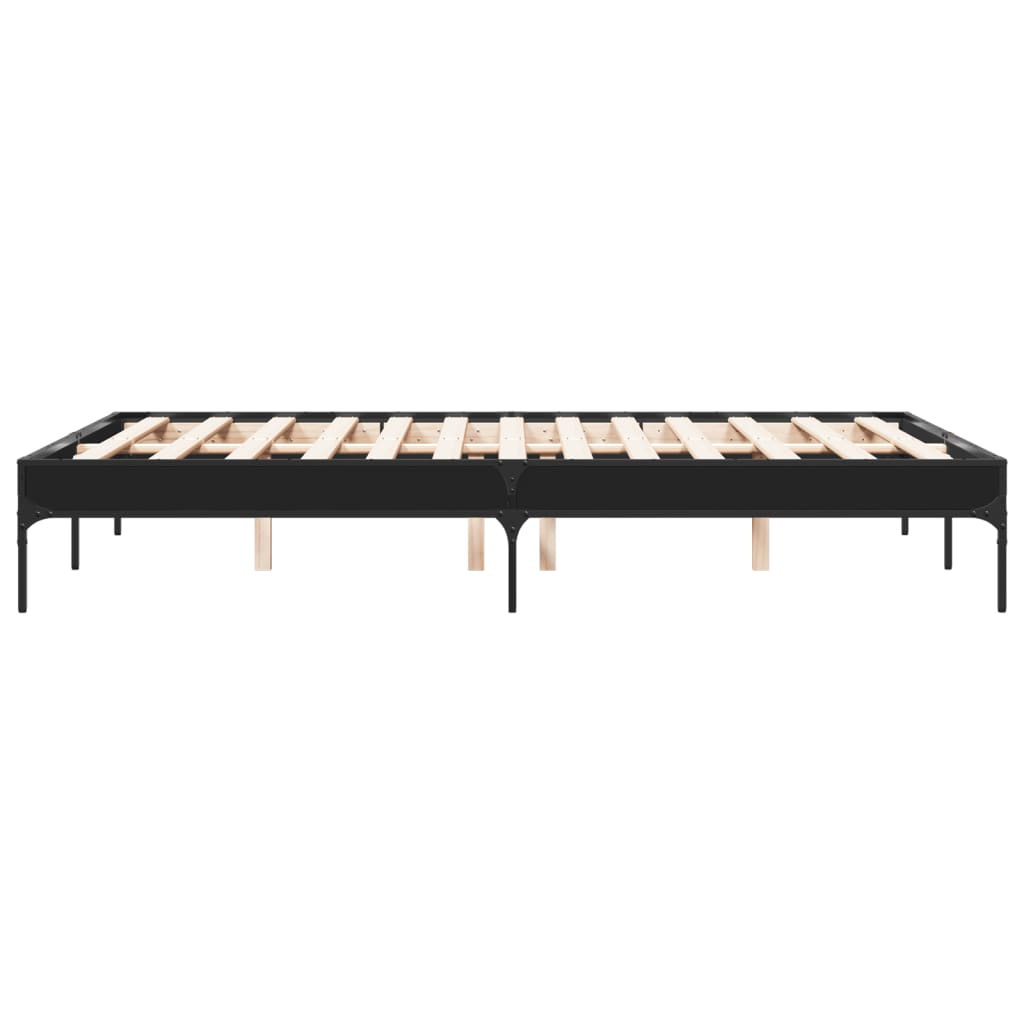 Sengeramme svart 120x190 cm konstruert tre og metall