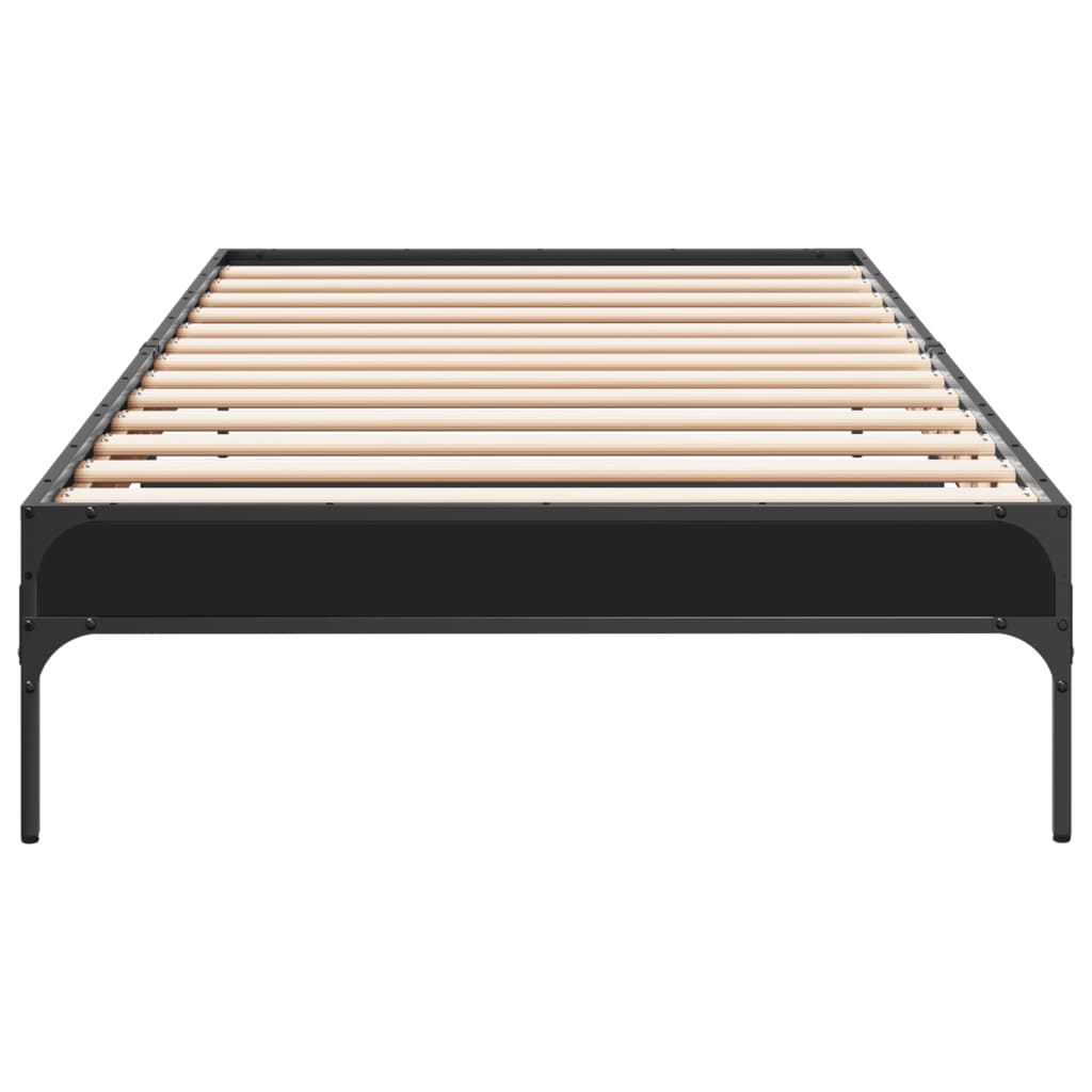 Sengeramme svart 75x190 cm konstruert tre og metall