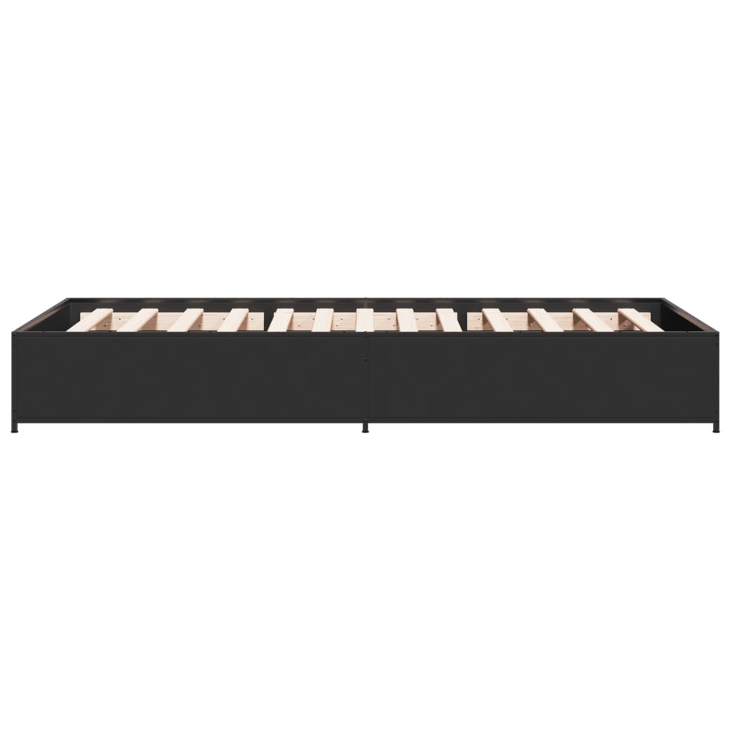 Sengeramme svart 90x200 cm konstruert tre og metall