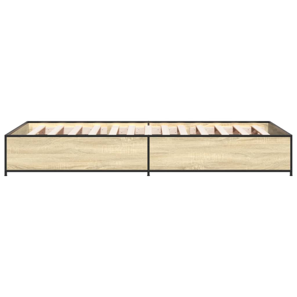 Sengeramme sonoma eik 90x190 cm konstruert tre og metall