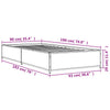 Sengeramme sonoma eik 90x190 cm konstruert tre og metall