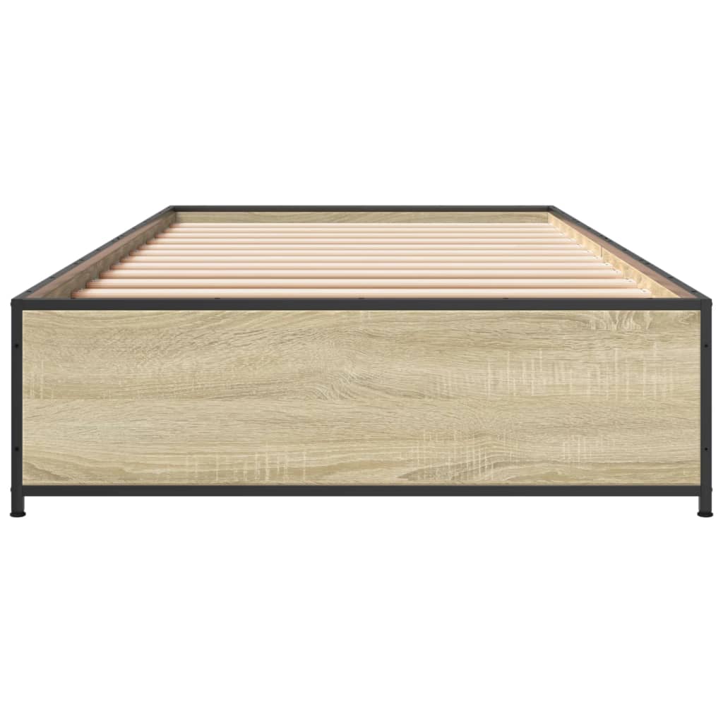 Sengeramme sonoma eik 75x190 cm konstruert tre og metall