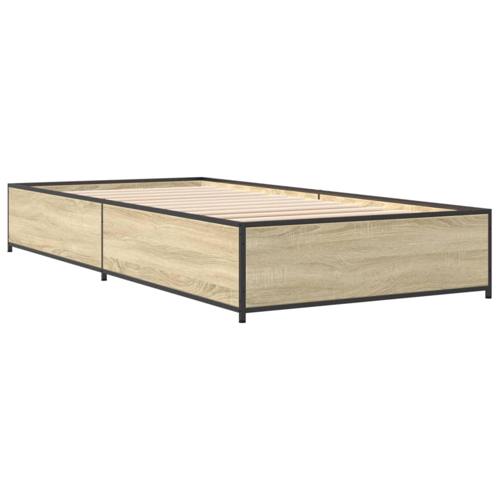 Sengeramme sonoma eik 75x190 cm konstruert tre og metall