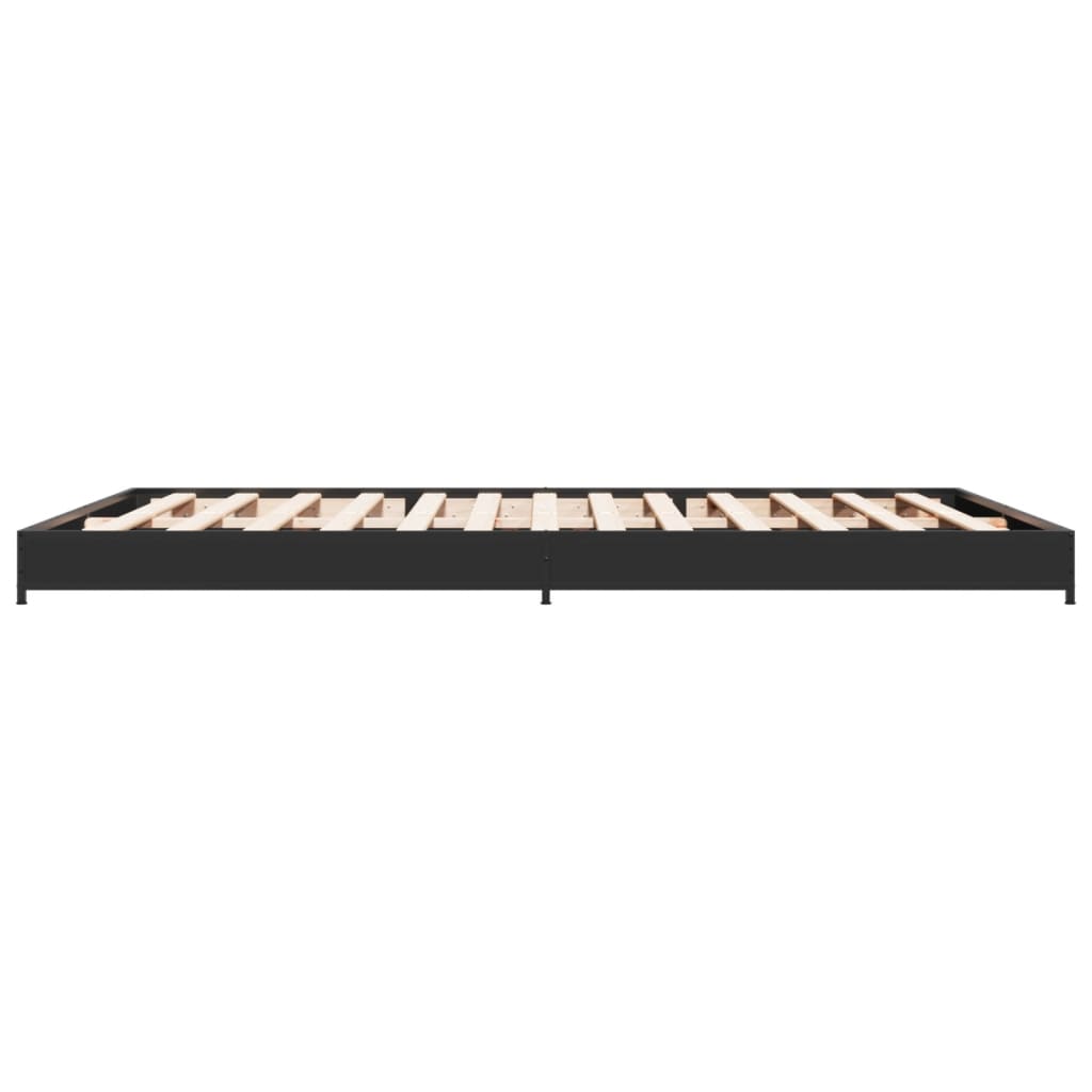 Sengeramme svart 135x190 cm konstruert tre og metall