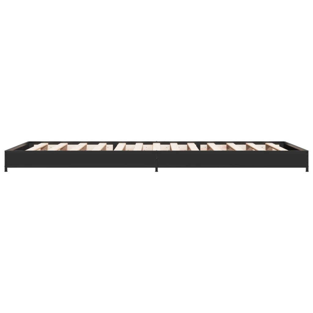 Sengeramme svart 100x200 cm konstruert tre og metall