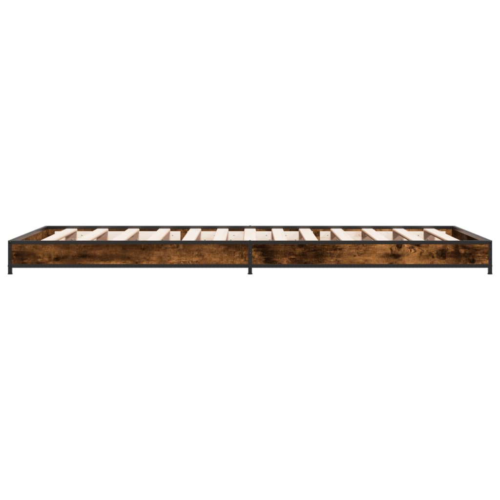Sengeramme røkt eik 100x200 cm konstruert tre og metall