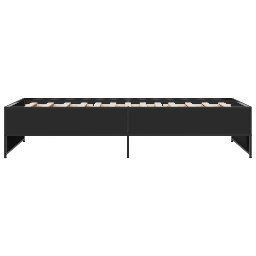 Sengeramme svart 100x200 cm konstruert tre og metall