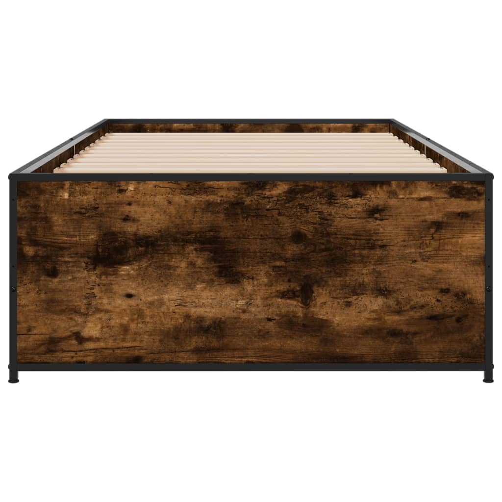 Sengeramme røkt eik 90x200 cm konstruert tre og metall
