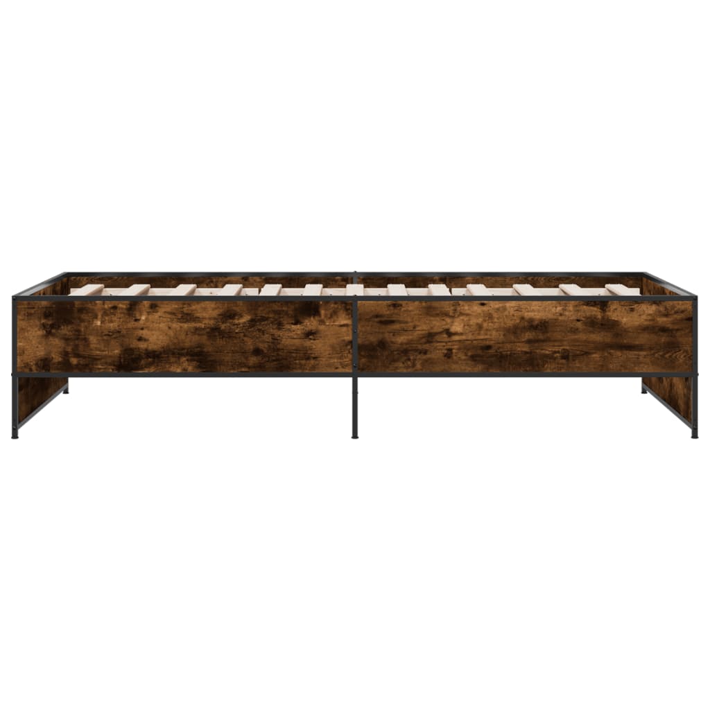 Sengeramme røkt eik 90x200 cm konstruert tre og metall