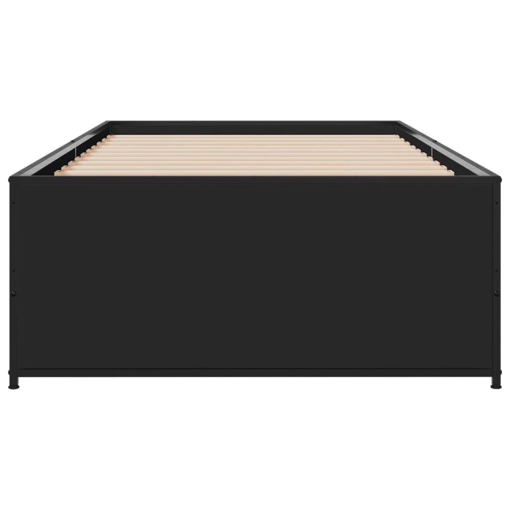 Sengeramme svart 90x190 cm konstruert tre og metall