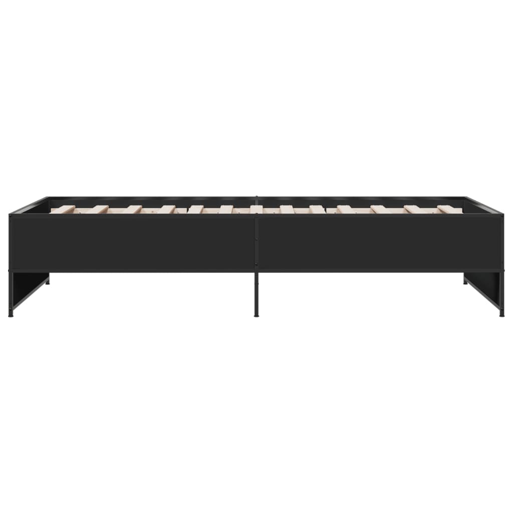 Sengeramme svart 90x190 cm konstruert tre og metall