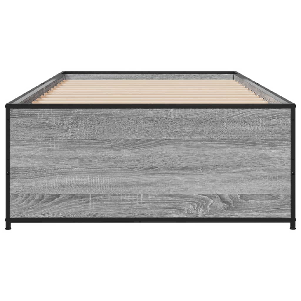 Sengeramme grå sonoma 90x190 cm konstruert tre og metall