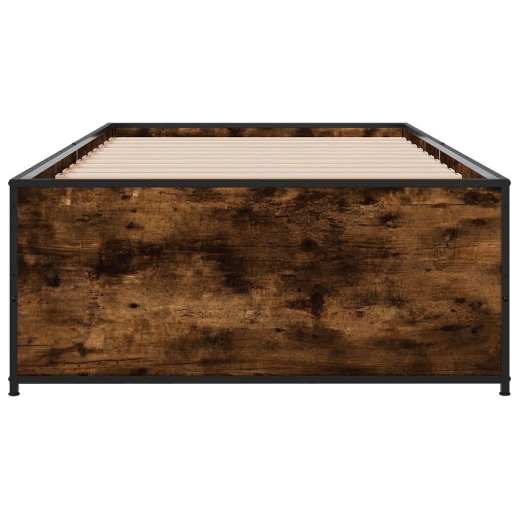 Sengeramme røkt eik 75x190 cm konstruert tre og metall