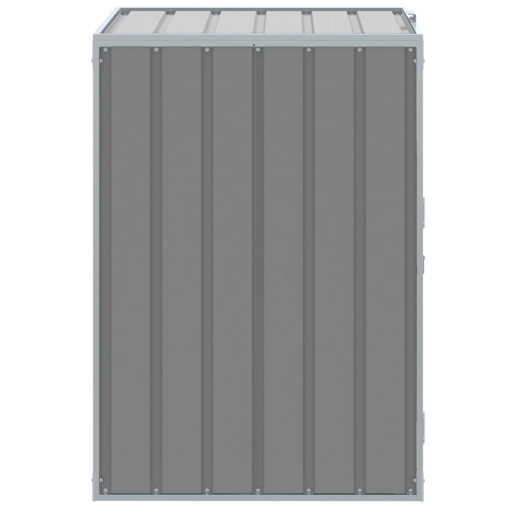 Søppeldunkskur for enkelt dunk grå 72x81x115 cm stål