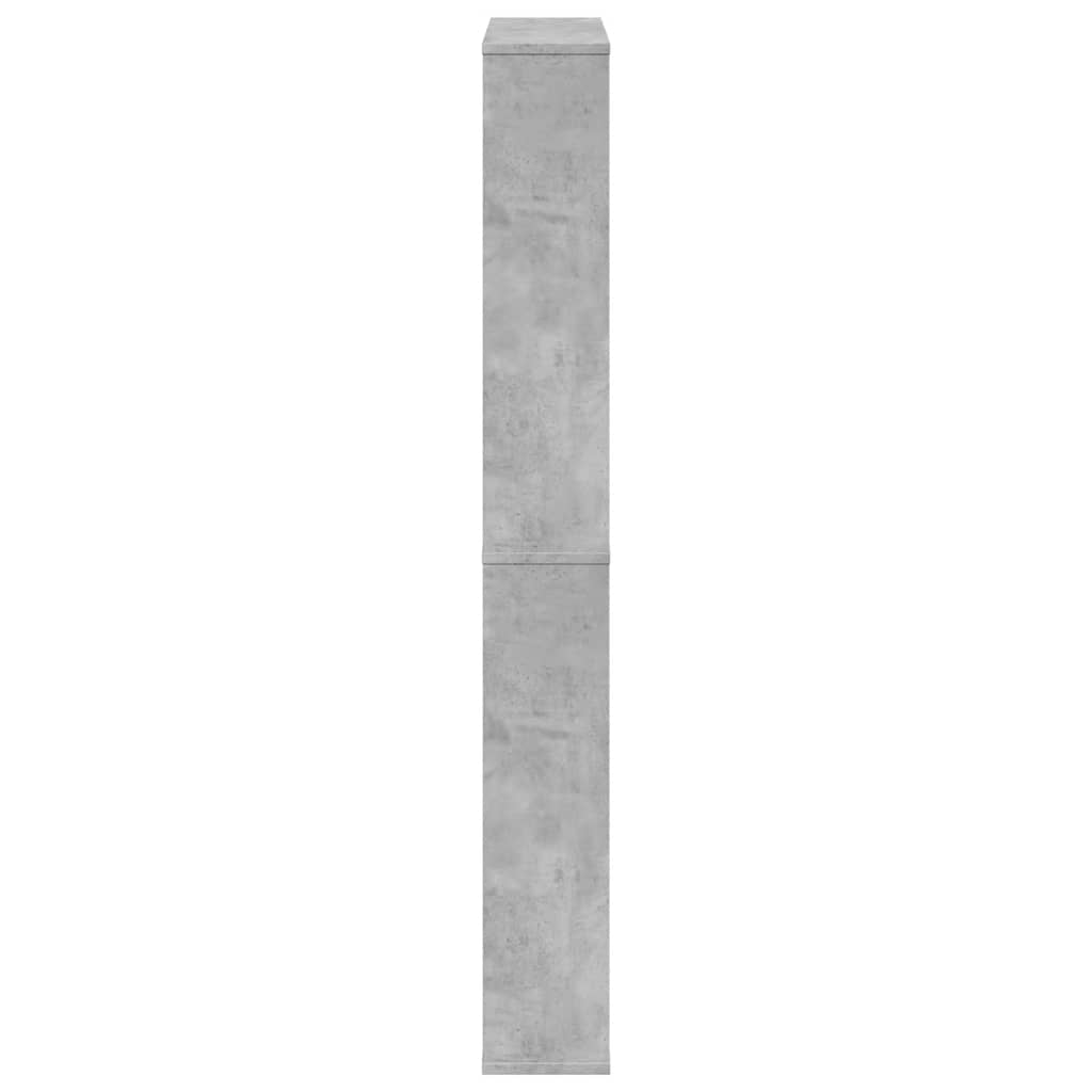 Skoskap med speil 4 lag betonggrå 63x17x134 cm