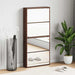 Skoskap med speil 4 lag brun eik 63x17x134 cm