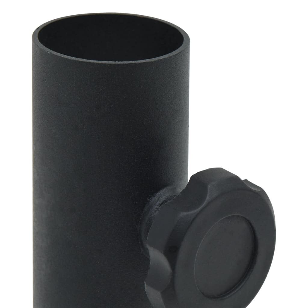 Parasollfot for Ø32/34/38 mm stang matt svart stål vidaXL