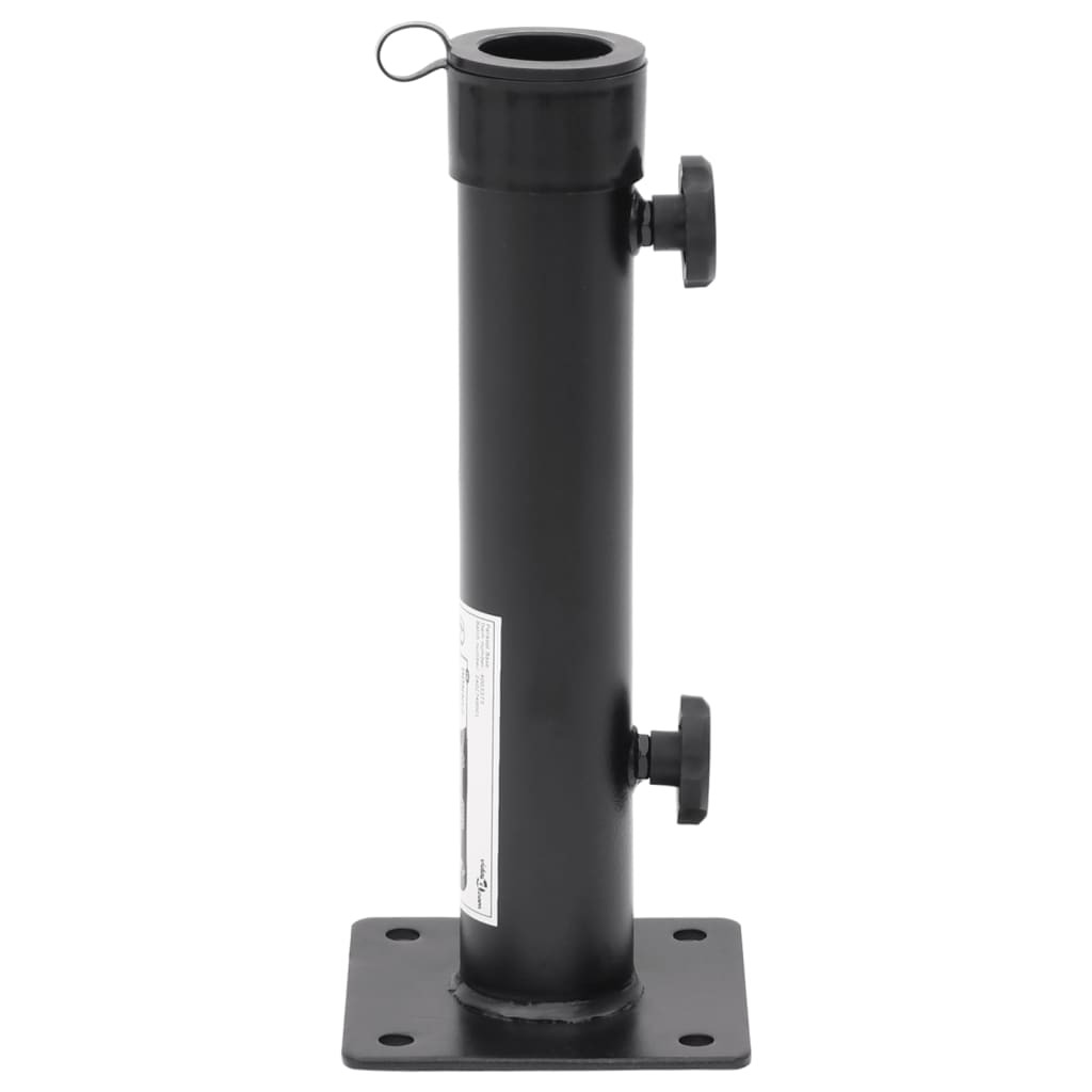 Parasollfot for Ø38/48 mm stang matt svart stål vidaXL