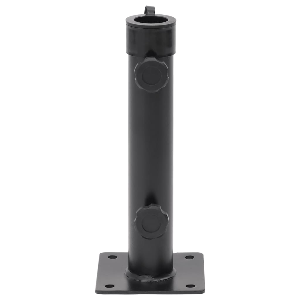 Parasollfot for Ø38/48 mm stang matt svart stål vidaXL