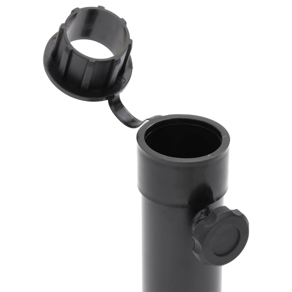 Parasollfot for Ø38/48 mm stang matt svart stål vidaXL