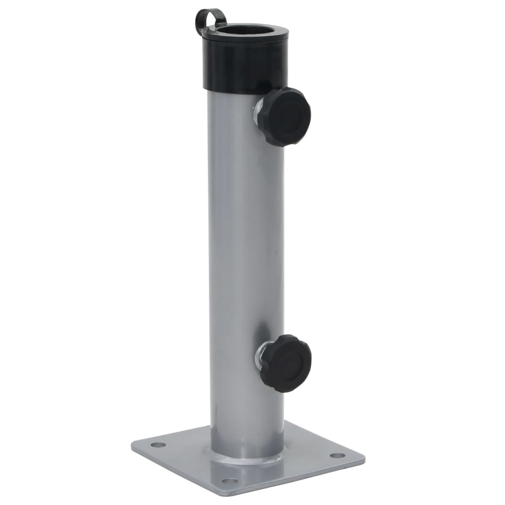 Parasollfot for Ø38/48 mm stang sølv stål vidaXL