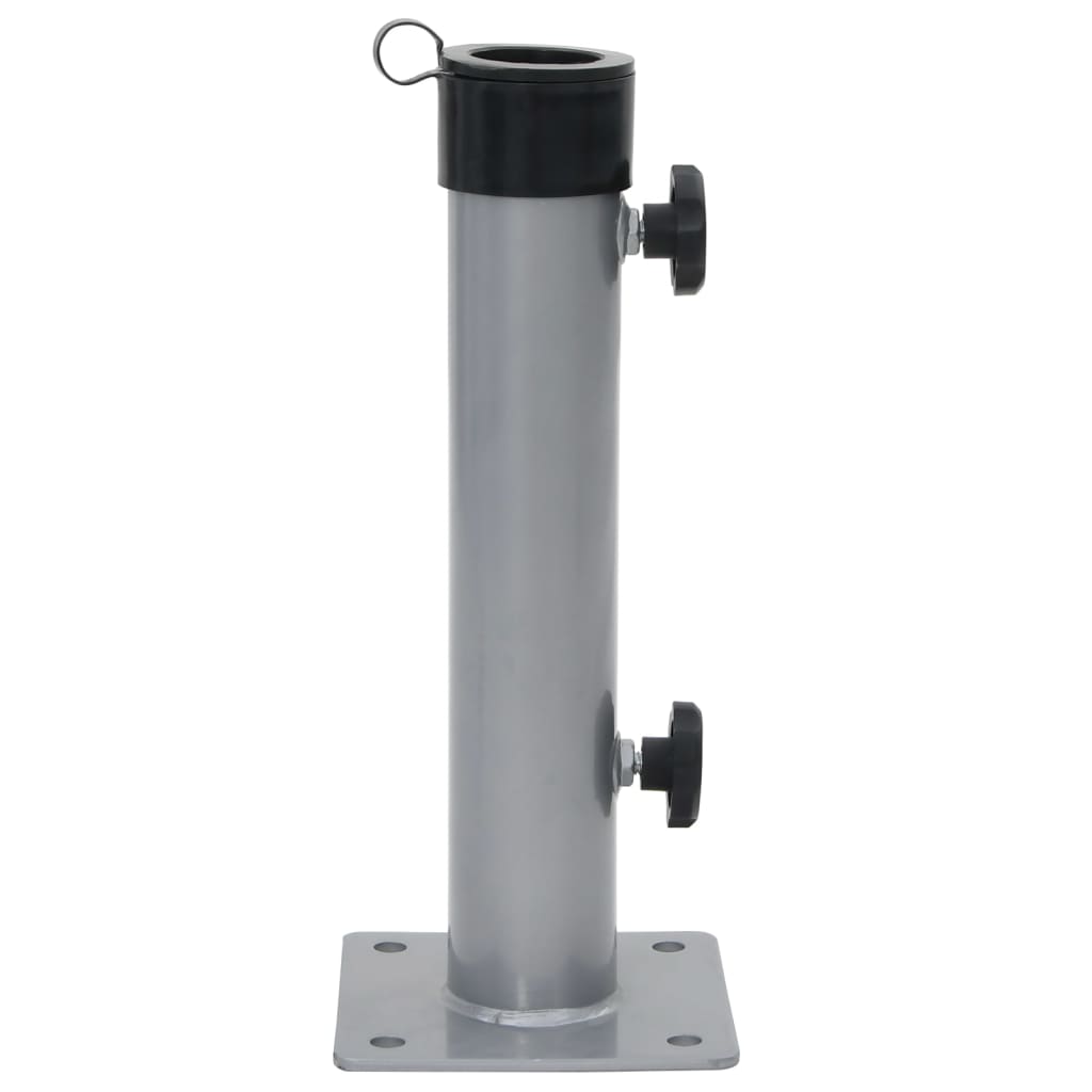 Parasollfot for Ø38/48 mm stang sølv stål vidaXL