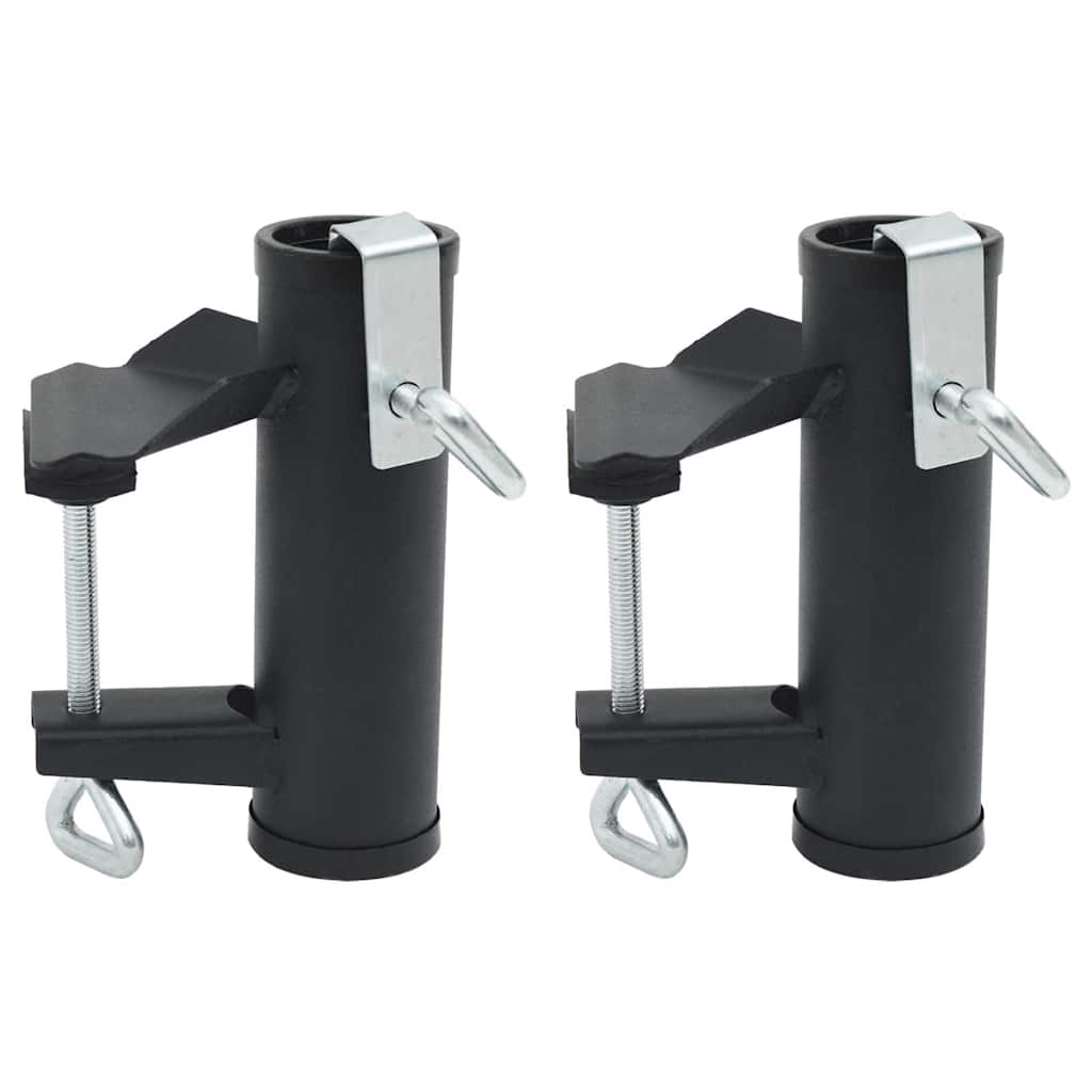 Parasollklemmer for balkong 2 stk 25-38 mm stål vidaXL
