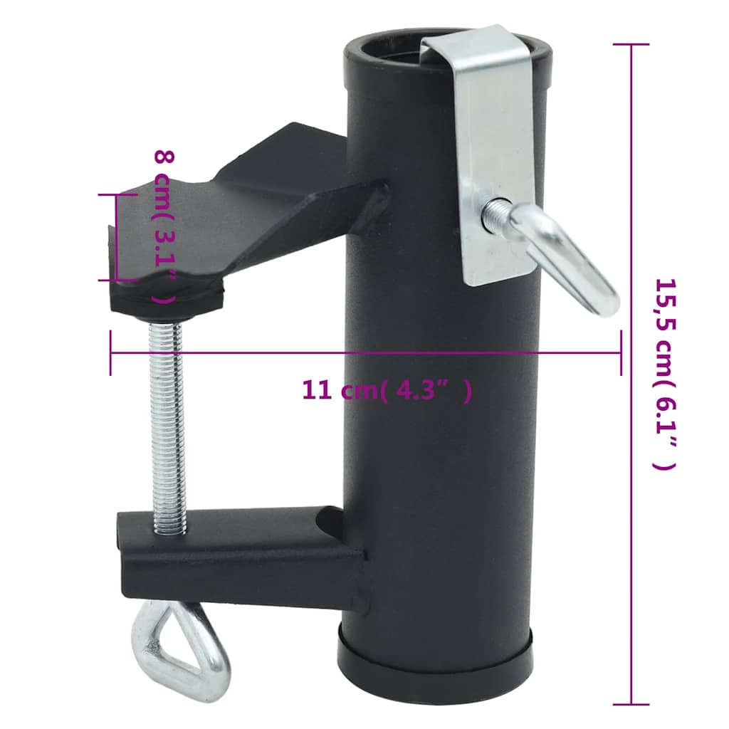 Parasollklemmer for balkong 2 stk 25-38 mm stål vidaXL