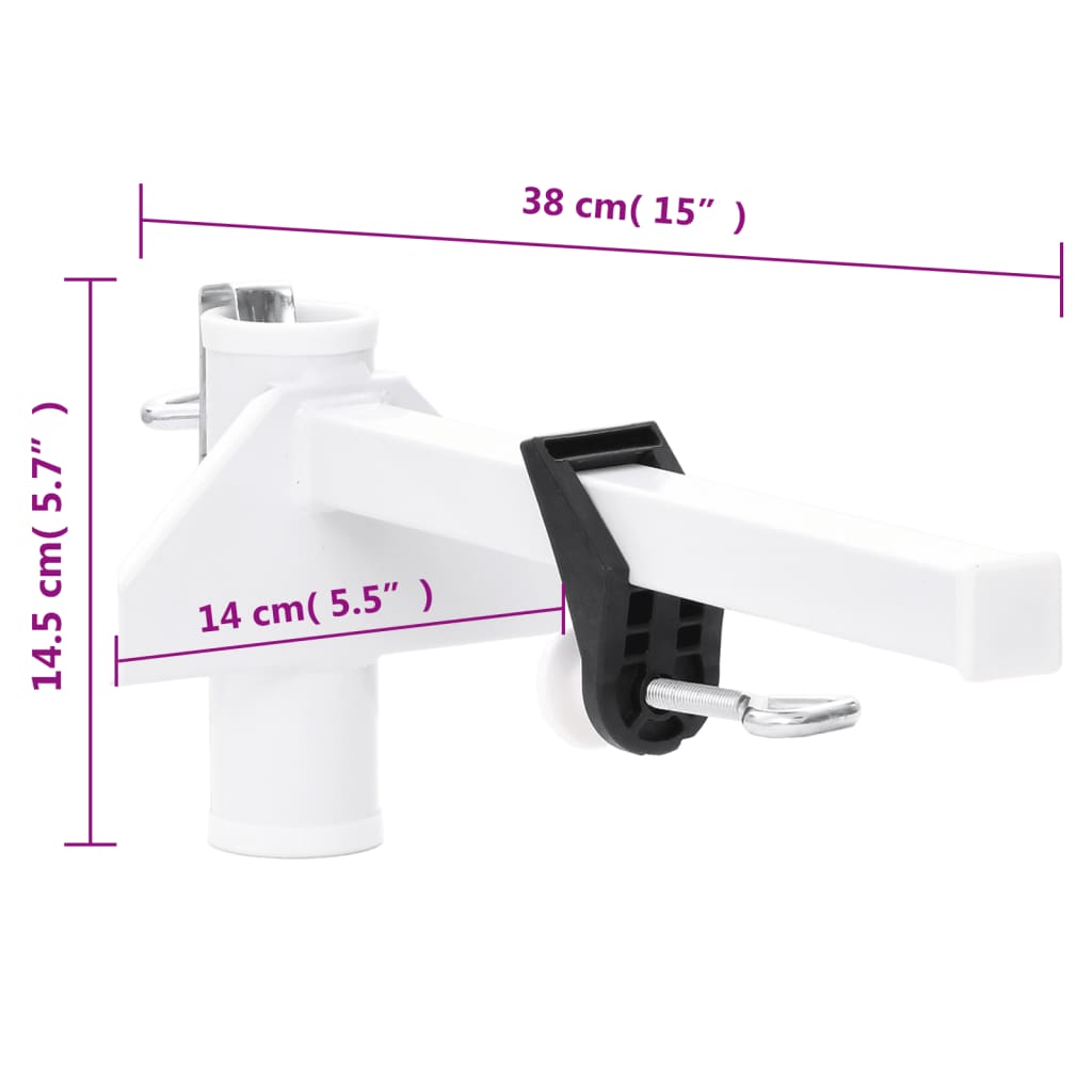 Parasollklemme for balkong 38 mm stål vidaXL