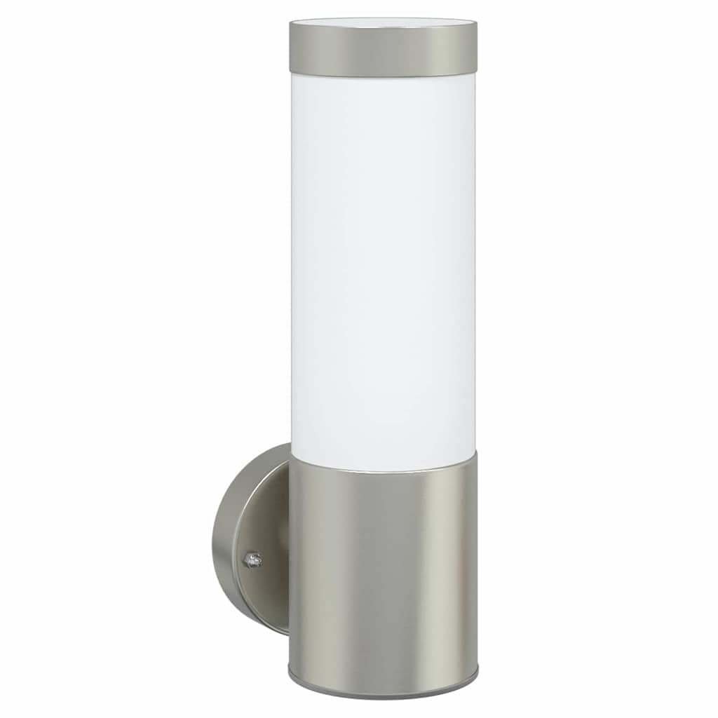 Utevegglampe sølv 12 x 8,5 x 27 cm Rustfritt stål og plast