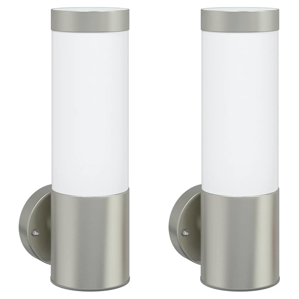 Utevegglampe 2 pcs sølv 12 x 8,5 x 27 cm