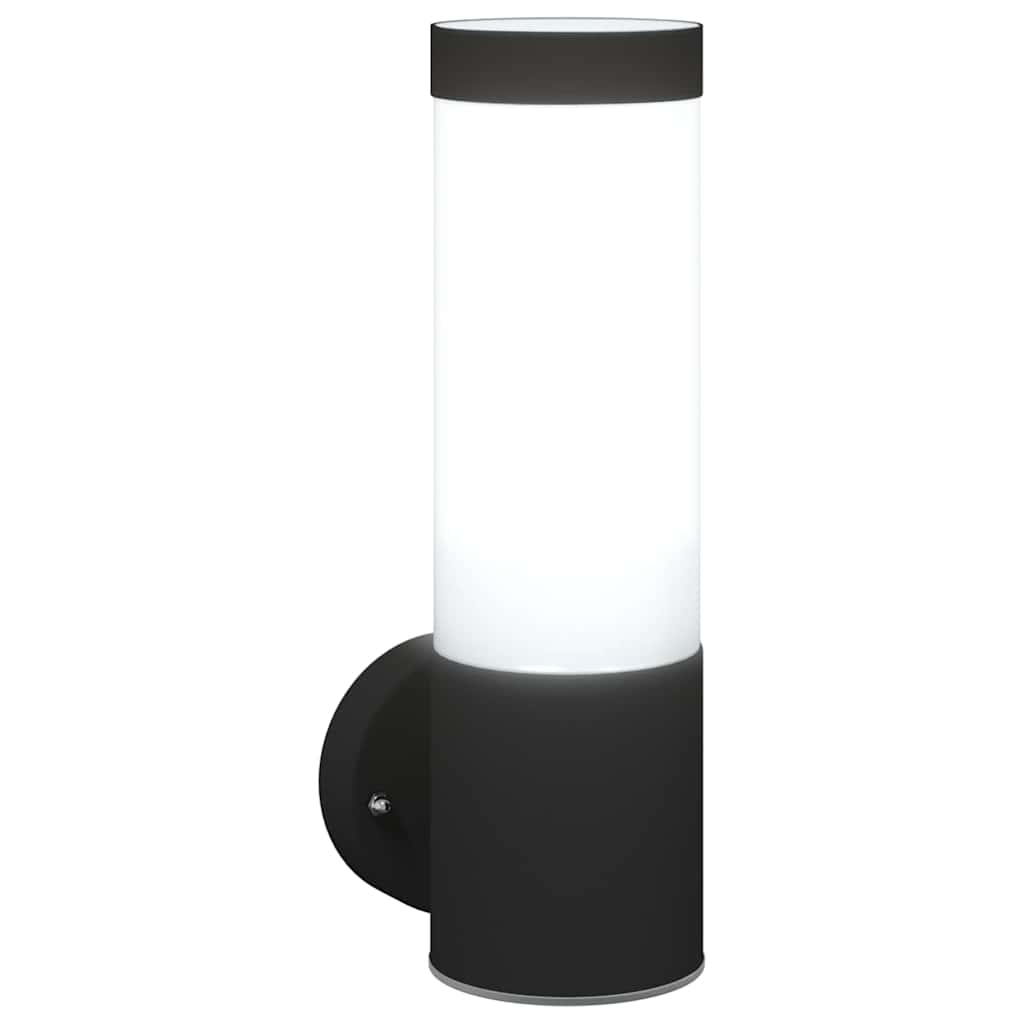 Utevegglampe Svart 12 x 8,5 x 27 cm Rustfritt stål og plast