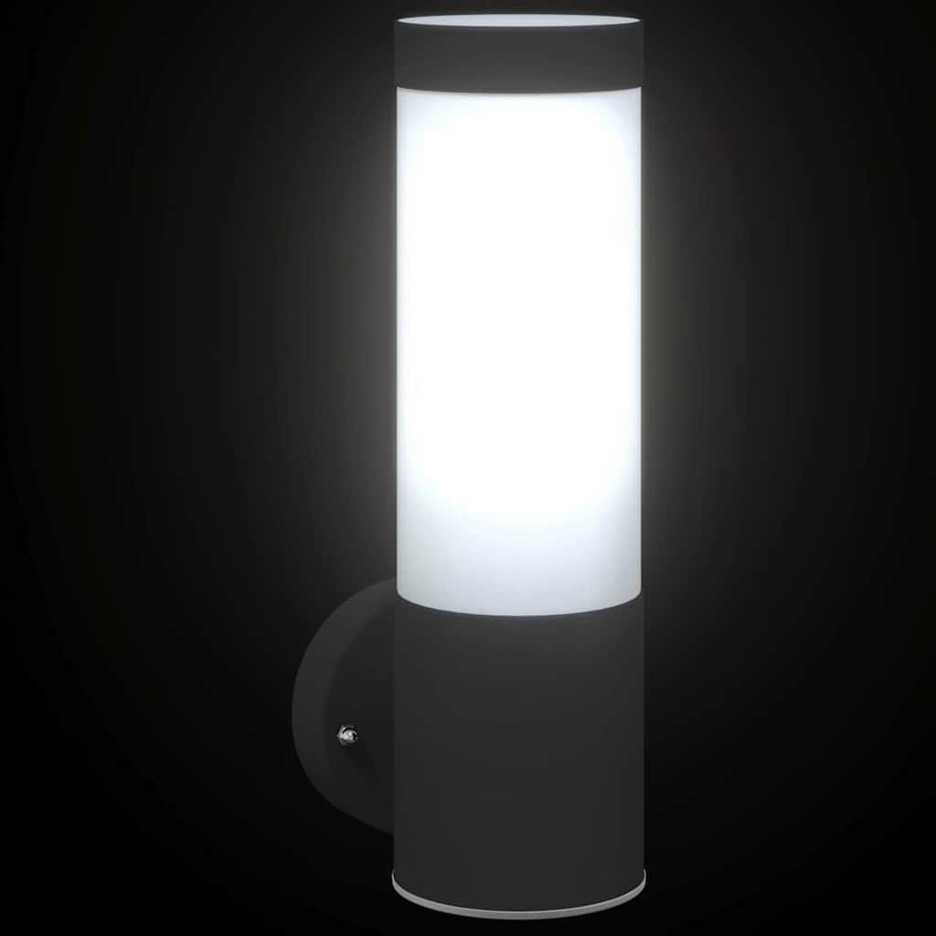 Utevegglampe Svart 12 x 8,5 x 27 cm Rustfritt stål og plast