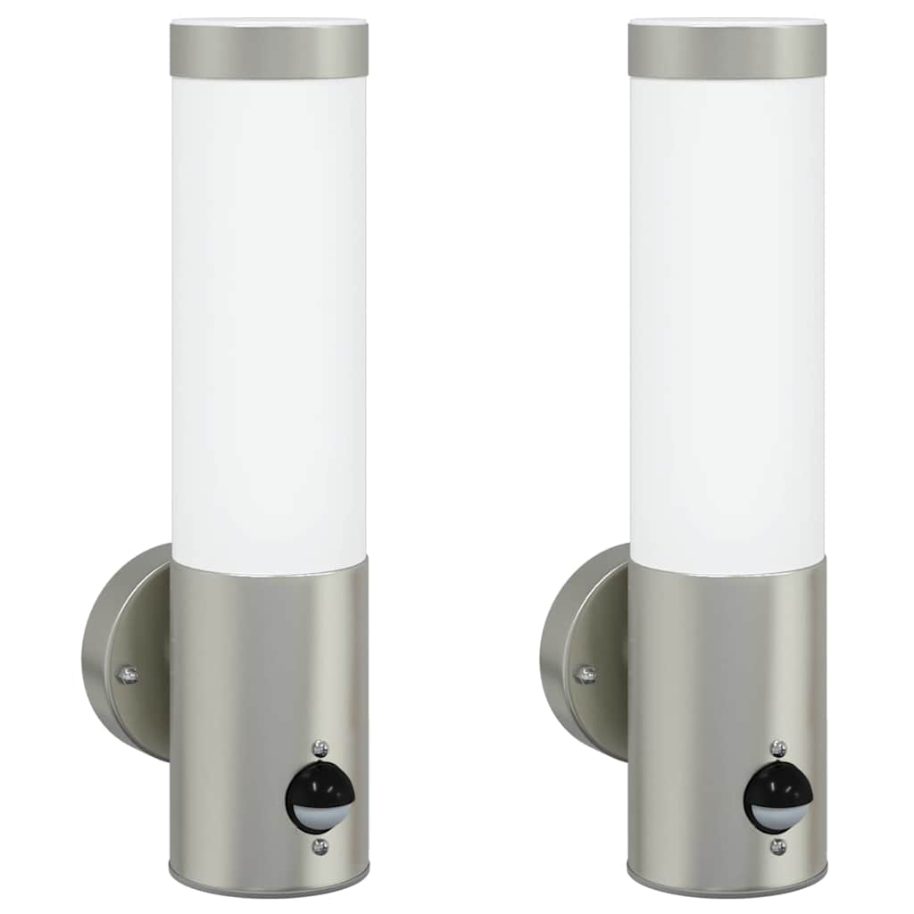 Utevegglampe 2 pcs sølv 12 x 8,5 x 29 cm