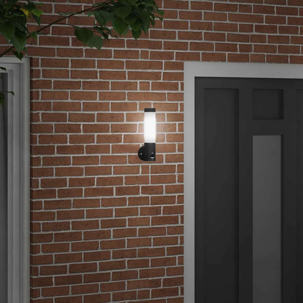 Utevegglampe Svart 12 x 8,5 x 29 cm Rustfritt stål og plast