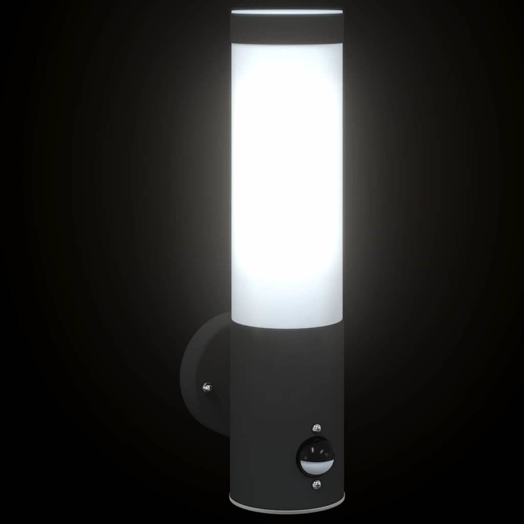 Utevegglampe Svart 12 x 8,5 x 29 cm Rustfritt stål og plast