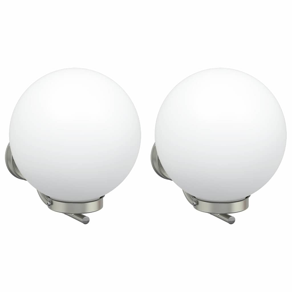 Utevegglampe 2 pcs sølv 29 x 25 x 33 cm Rustfritt stål og plast