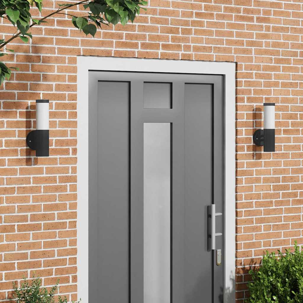 Utevegglampe 2 pcs Svart 15 x 7,5 x 33 cm