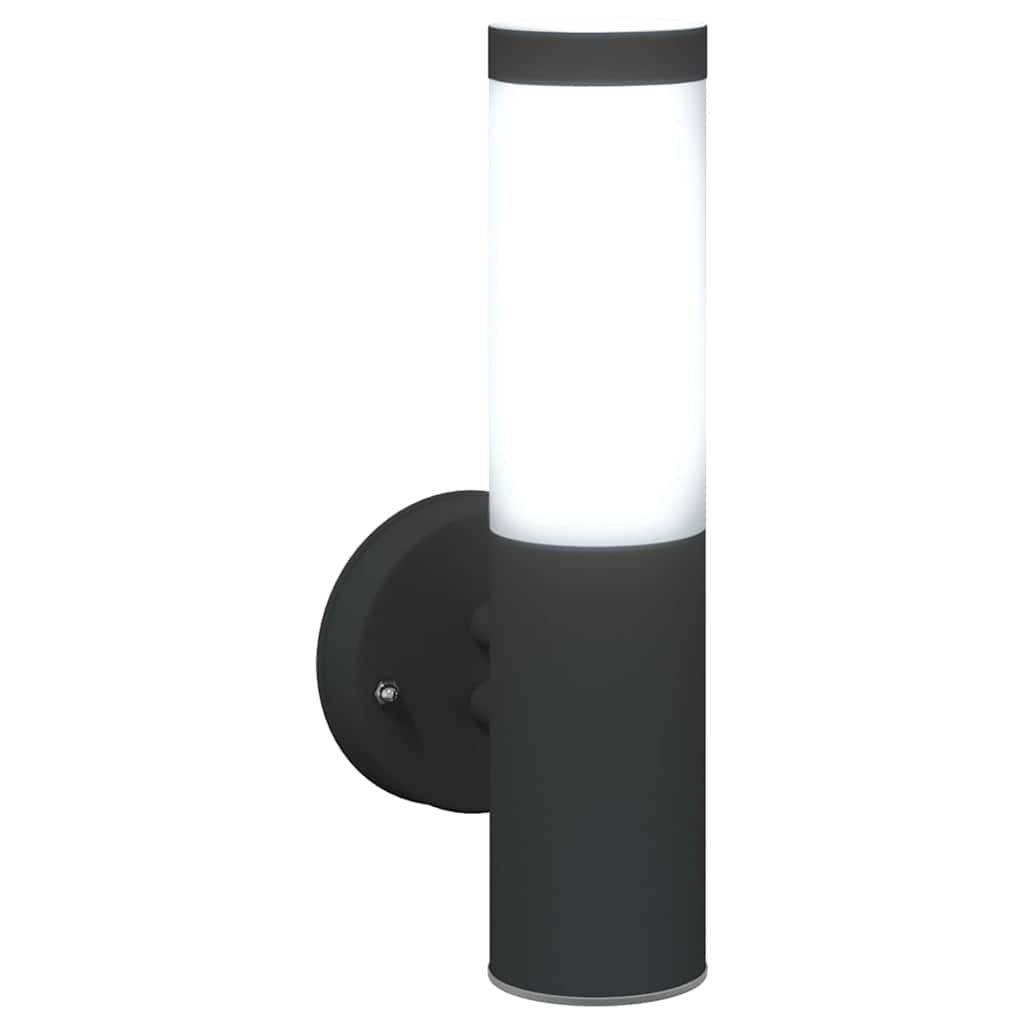 Utevegglampe 2 pcs Svart 15 x 7,5 x 33 cm