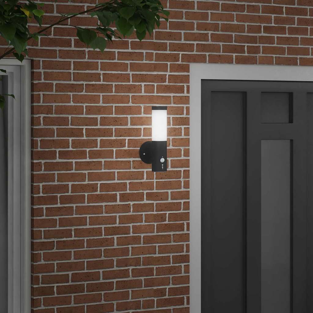 Utevegglampe Svart 15 x 7,5 x 33 cm Rustfritt stål og plast