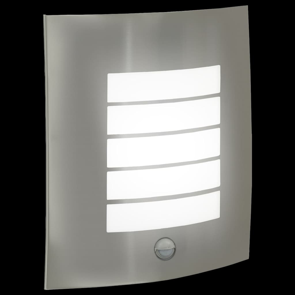 Utevegglampe sølv 23,5 x 9 x 26 cm Rustfritt stål og plast