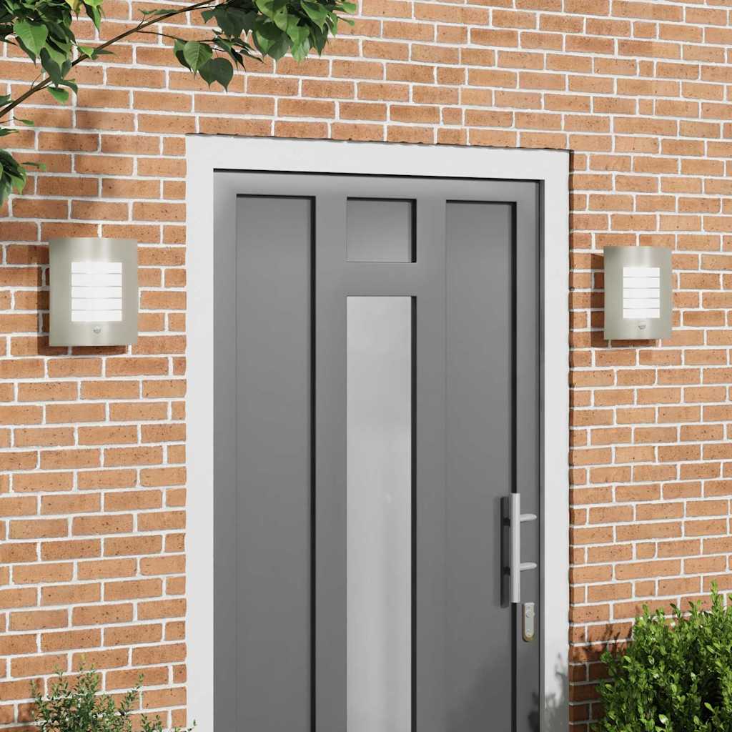 Utevegglampe 2 pcs sølv 23,5 x 9 x 26 cm