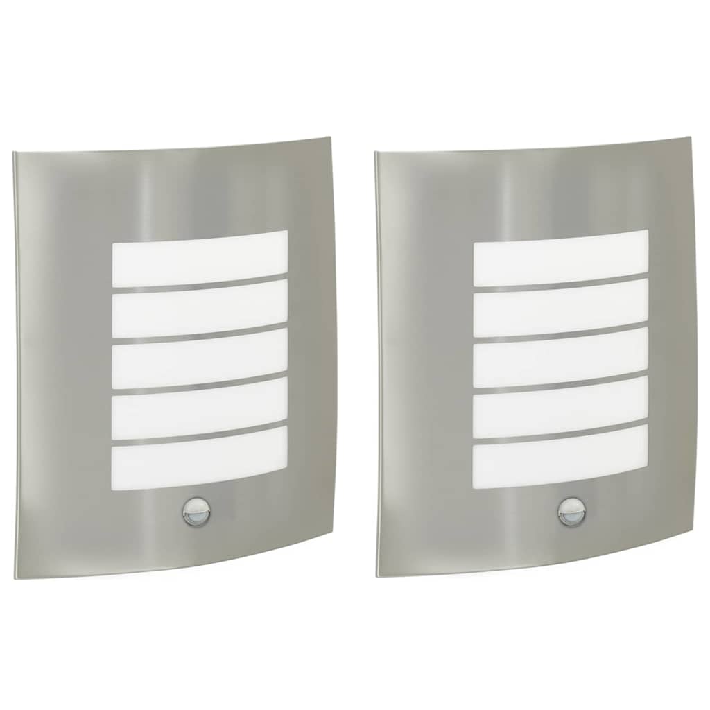 Utevegglampe 2 pcs sølv 23,5 x 9 x 26 cm