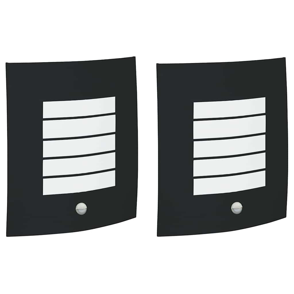 Utevegglampe 2 pcs Svart 23,5 x 9 x 26 cm