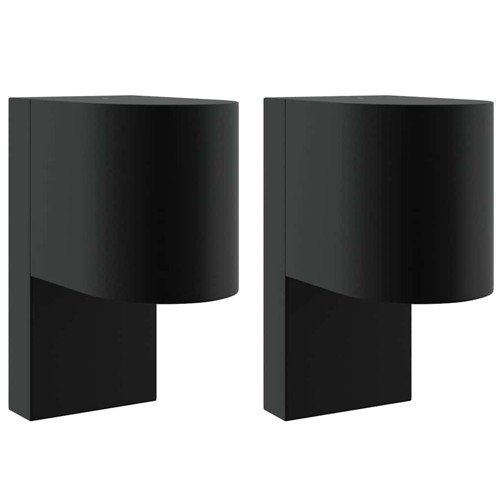 Utevegglampe 2 pcs Svart 12 x 7 x 15 cm Rustfritt Stål