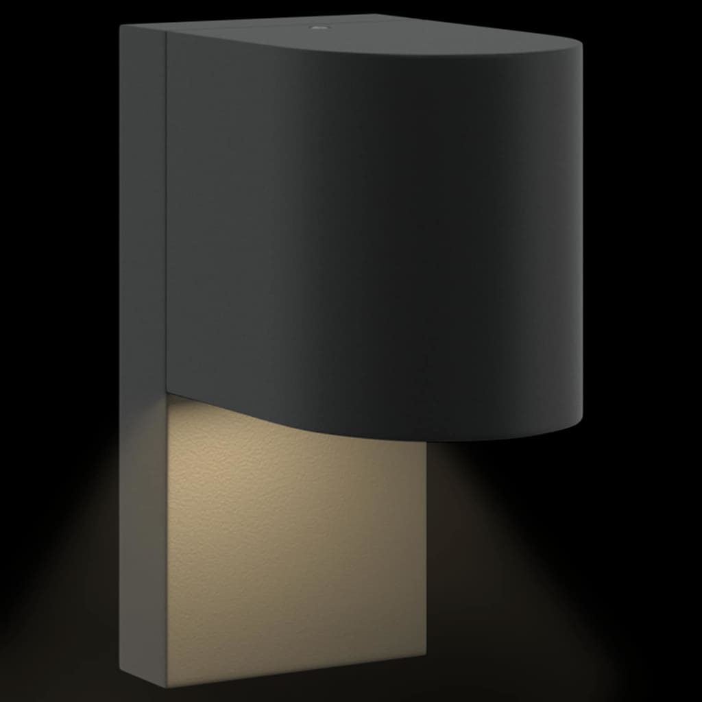 Utevegglampe 2 pcs Svart 12 x 7 x 15 cm Rustfritt Stål