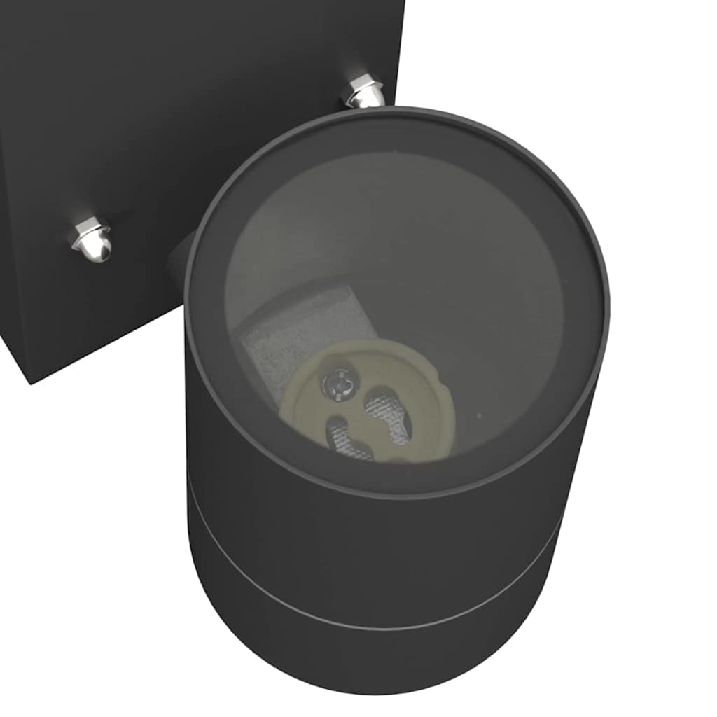 Utevegglampe 2 pcs Svart 6,5 x 10,5 x 16 cm