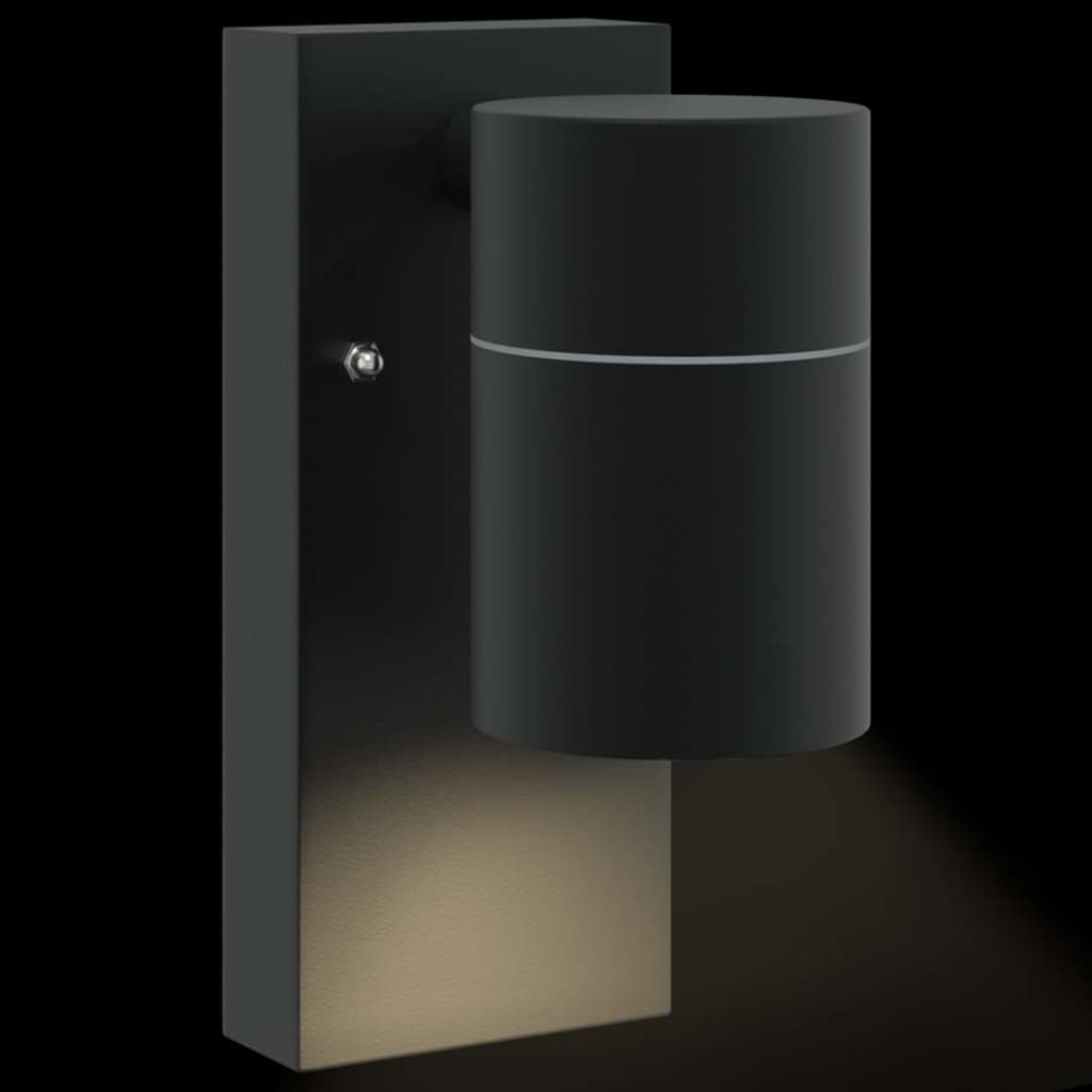 Utevegglampe 2 pcs Svart 6,5 x 10,5 x 16 cm