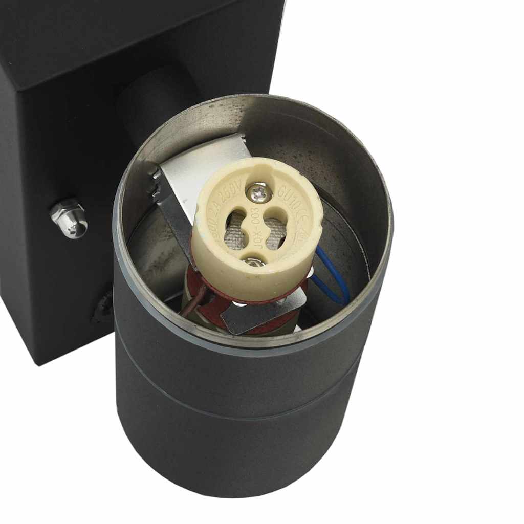 Utevegglampe Svart 7 x 10 x 22 cm Rustfritt stål