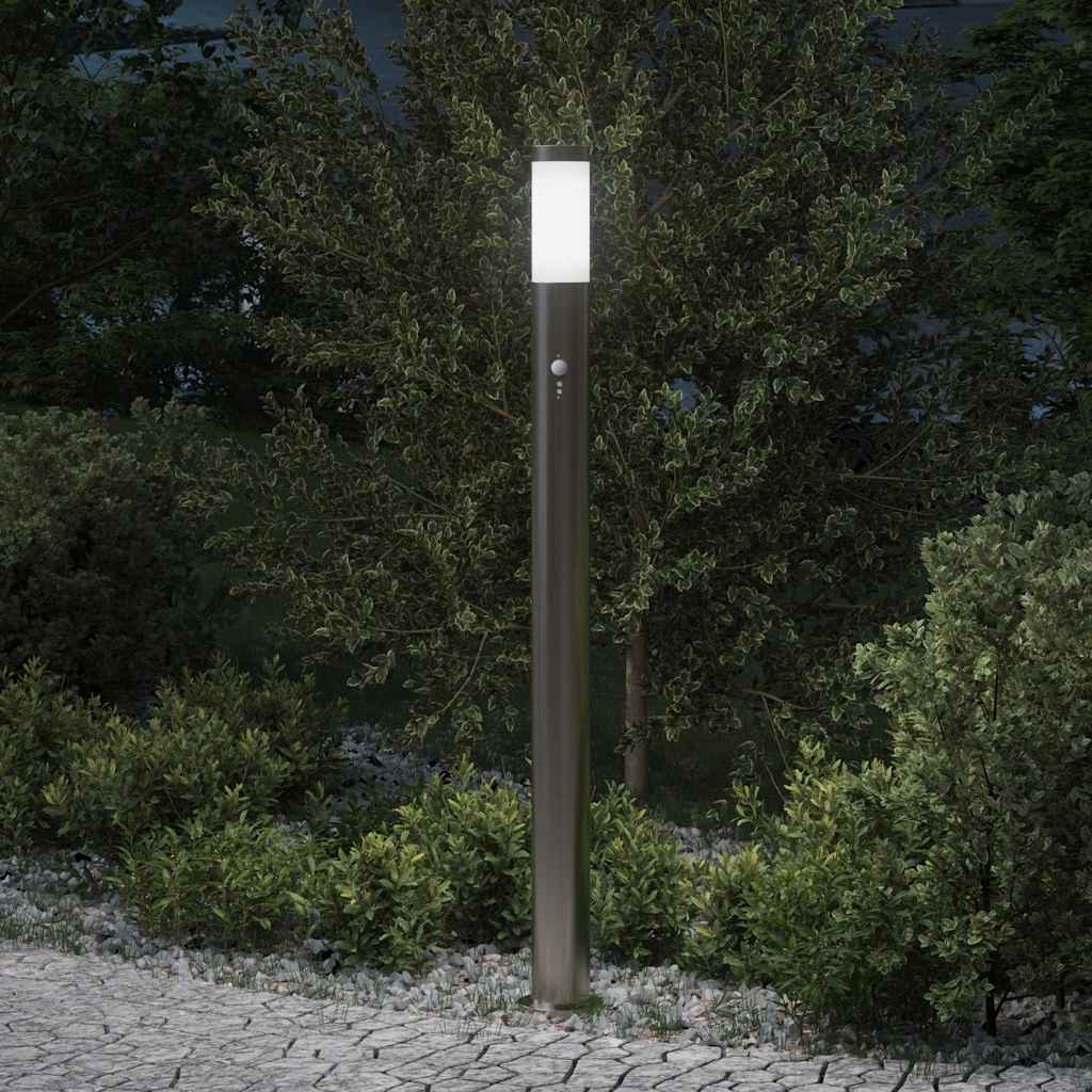 Pullertlampe med sensor 110 cm rustfritt stål IP44